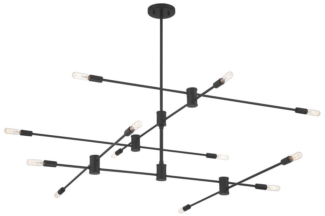 Image 4 Lyrique 12-Light Chandelier in Matte Black more views