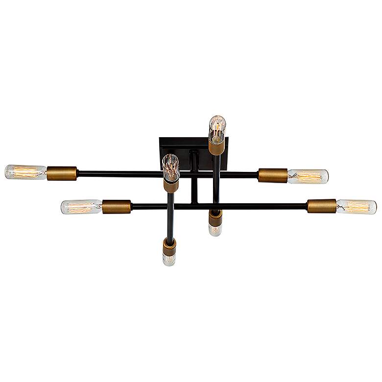 Image 3 Lyrique 19 1/2" Wide Bronze with Brass 8-Light Ceiling Light