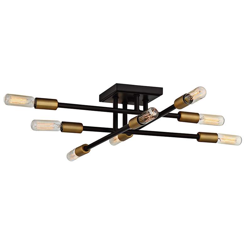Image 5 Lyrique 19 1/2" Wide Bronze with Brass 8-Light Ceiling Light more views
