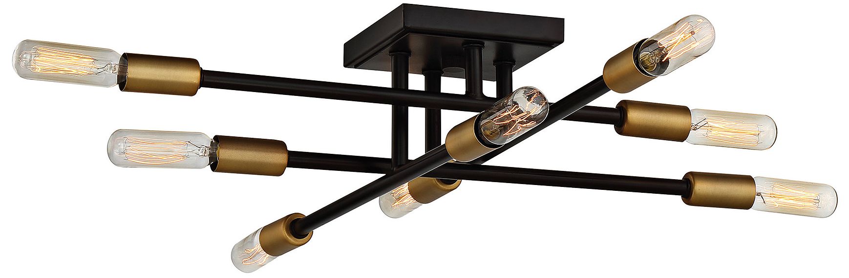Image 5 Lyrique 8-Light Ceiling Light in Bronze with Brass Accents more views