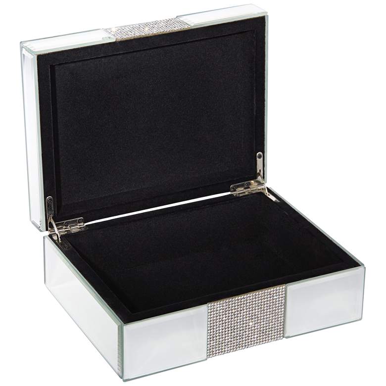 Image 3 Lyza Rhinestone 8 1/4 inch Wide Mirrored Jewelry Box more views