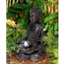Meditating Aged Bronze Buddha Fountain