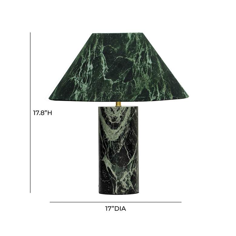Image 6 Mable 17 3/4" High Spider Green Marble Accent Table Lamp more views