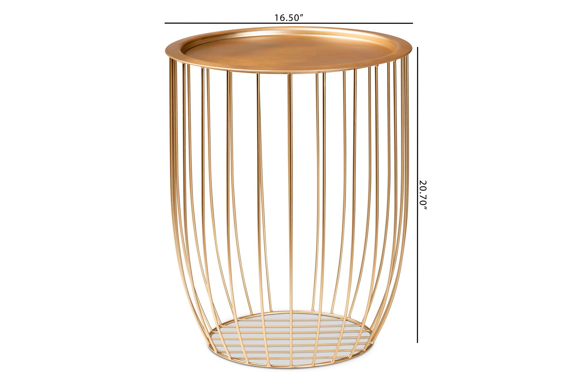 Image 7 Mabon 16 1/2" Wide Gold Metal Round End Table more views