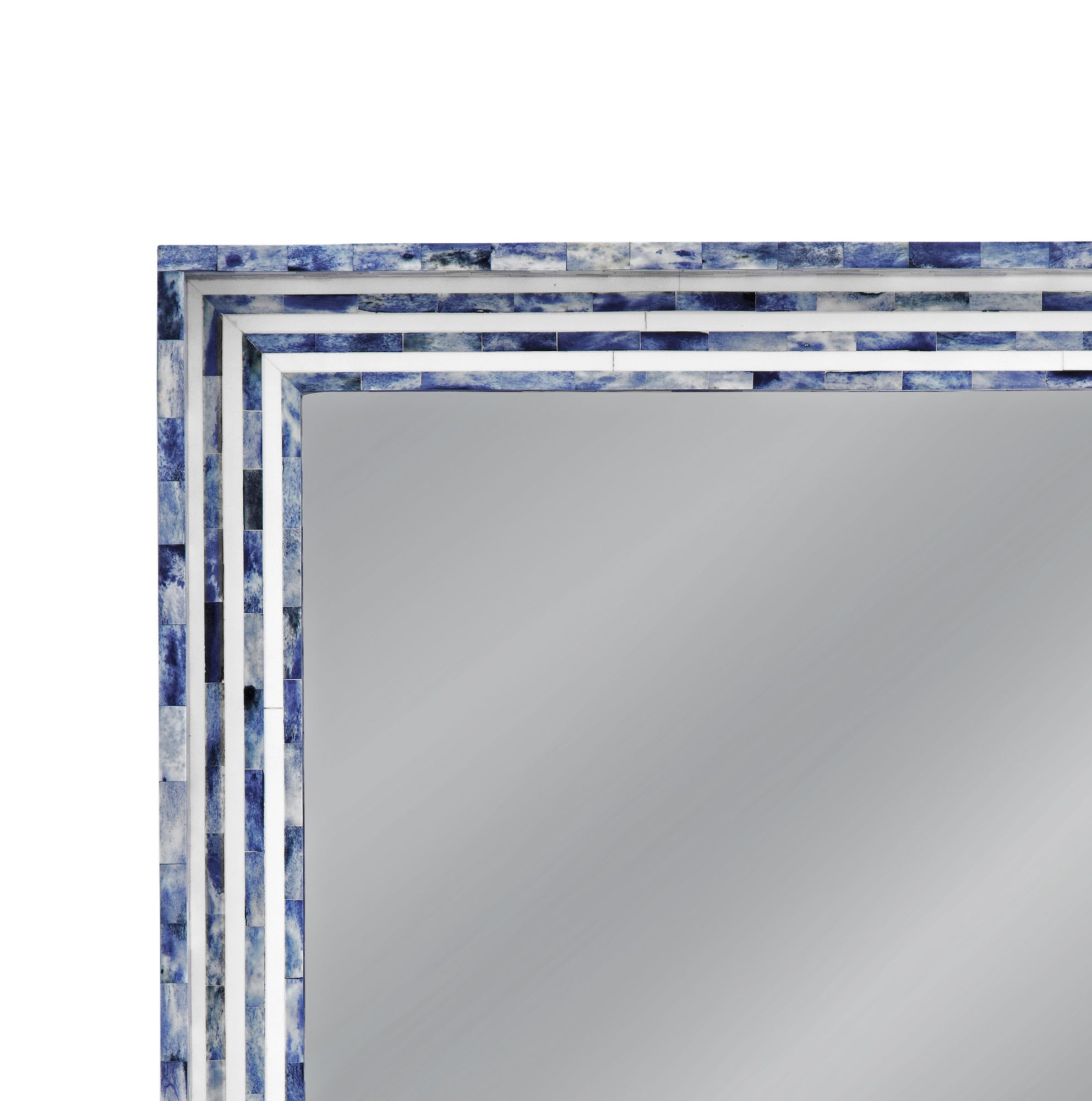 Image 5 Mabrey 36" x 36" Blue And Cream Wall Mirror more views
