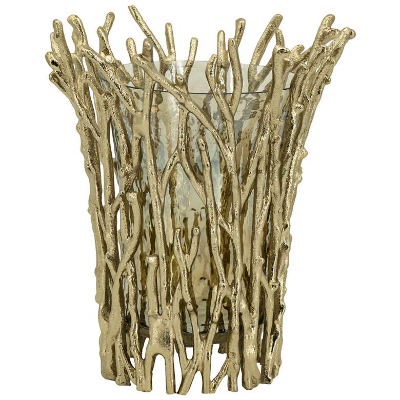 Image 1 Mabrey Gold & Clear Candleholder