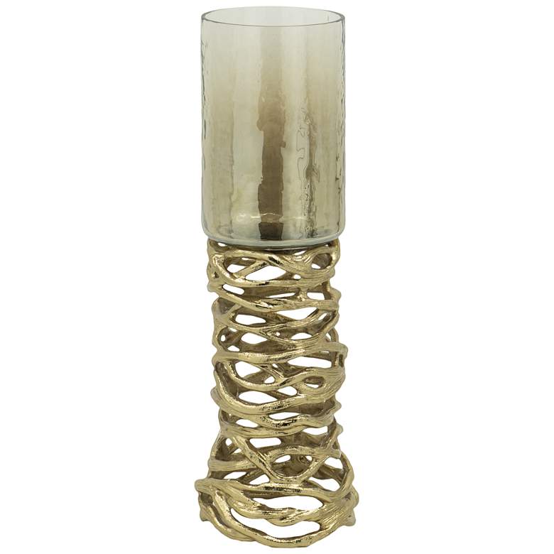 Image 1 Mabrey Gold & Clear Candleholder