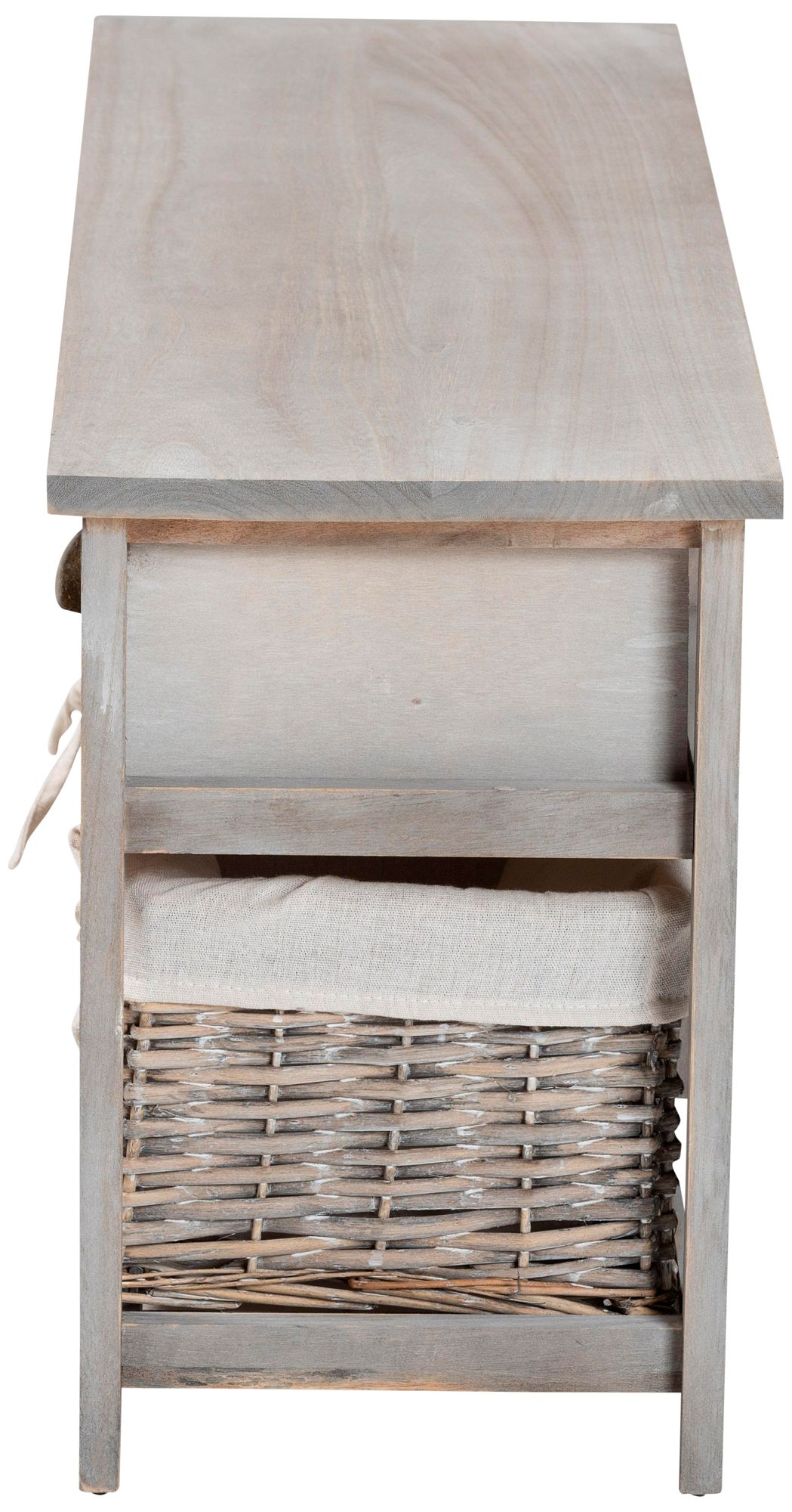 Mabyn Natural Brown 3-Drawer Storage Bench with Baskets