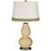 Macadamia Double Gourd Table Lamp with Scallop Lace Trim
