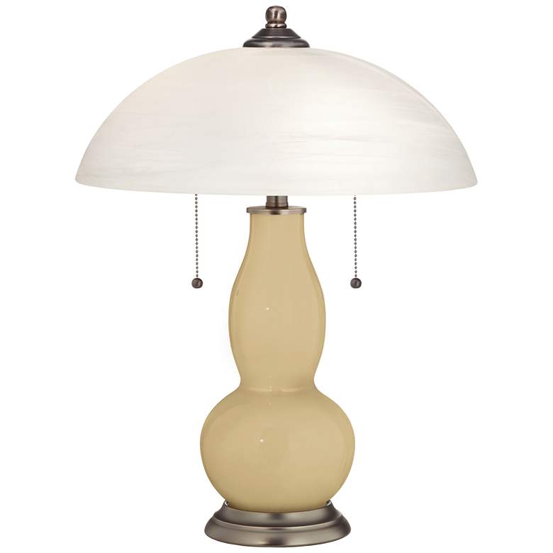 Image 1 Macadamia Gourd-Shaped Table Lamp with Alabaster Shade