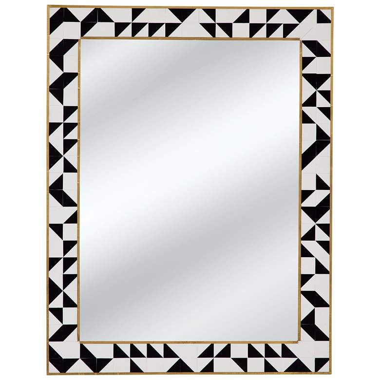 Image 1 Macari 34" x 44" Black And Cream Wall Mirror