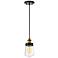 Macauley 1-Light Mini-Pendant in Vintage Black with Warm Brass