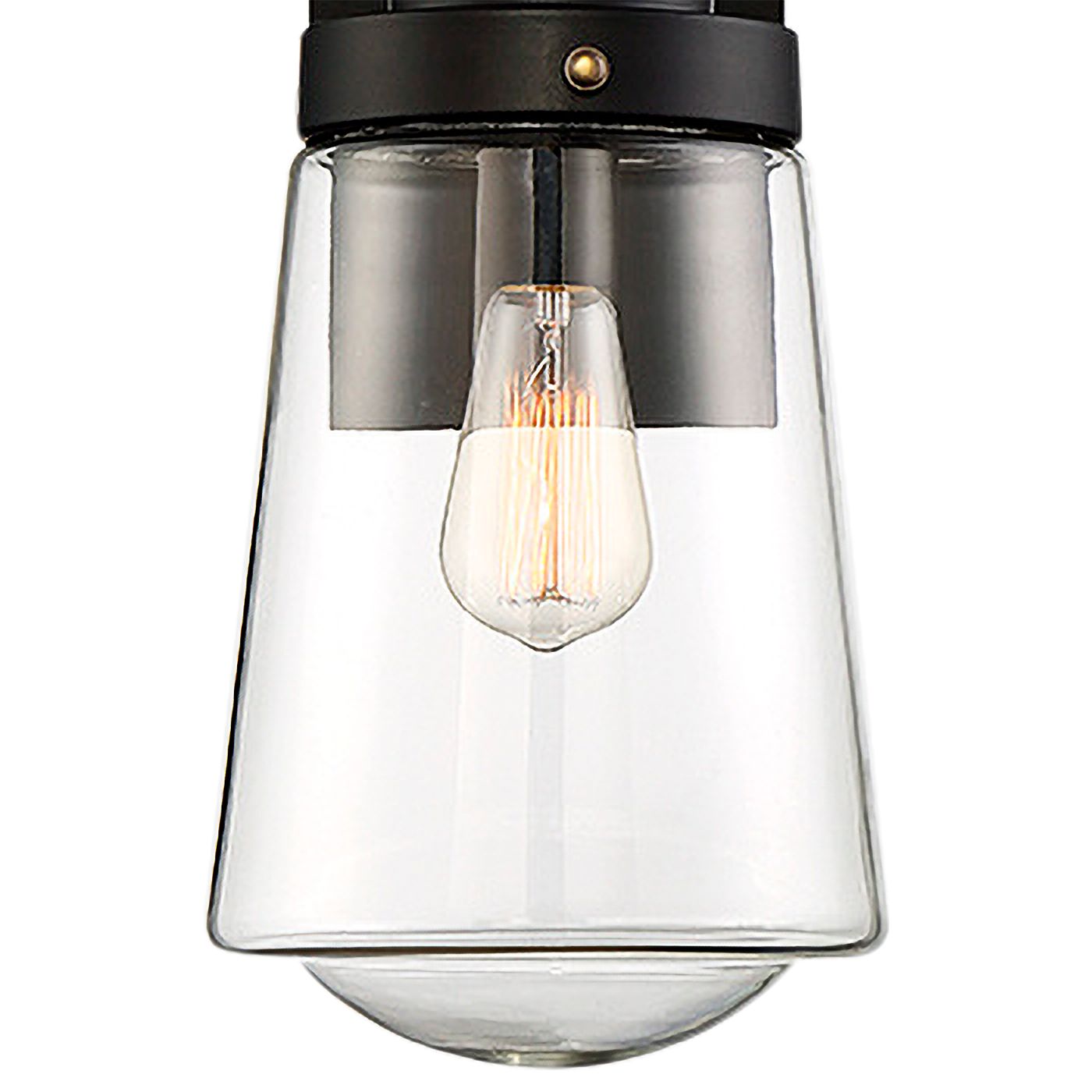 Image 3 Macauley 1-Light Outdoor Wall Lantern in Vintage Black with Warm Brass more views