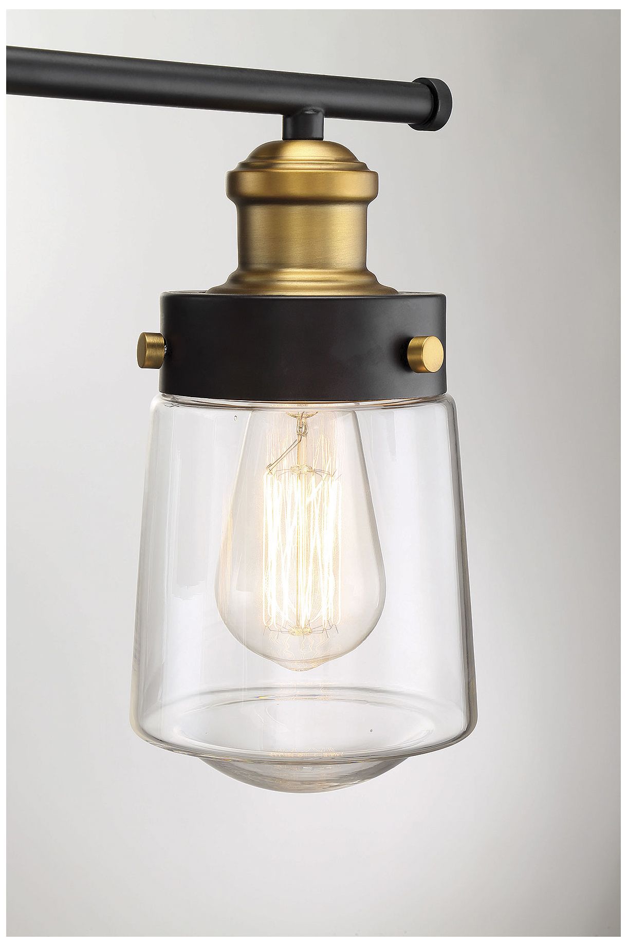 Image 6 Macauley 3-Light Bathroom Vanity Light in Vintage Black with Warm Brass more views