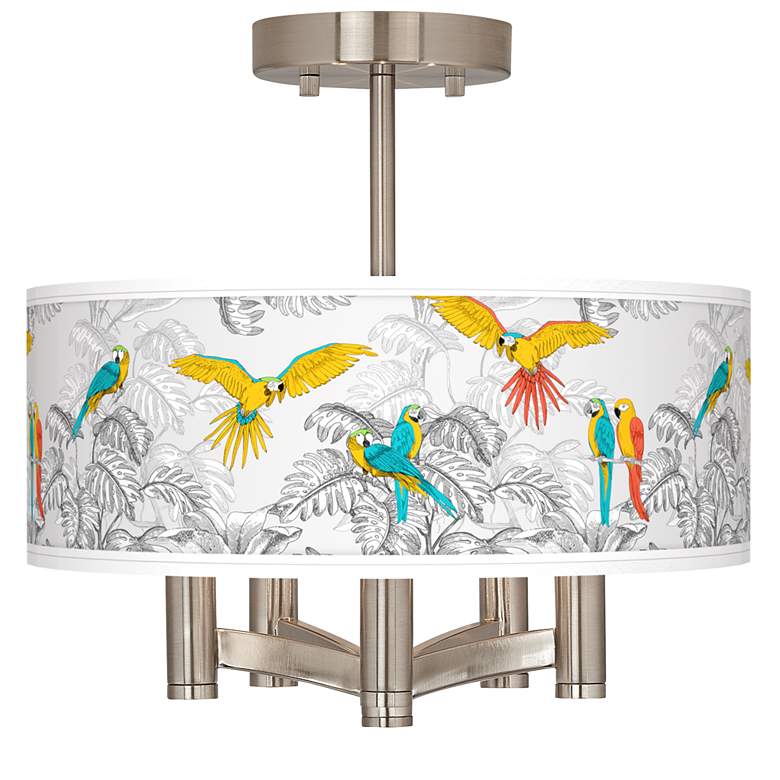 Image 1 Macaw Jungle Ava 5-Light Nickel Ceiling Light