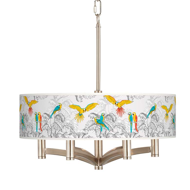 Image 1 Macaw Jungle Ava 6-Light Nickel Pendant Chandelier