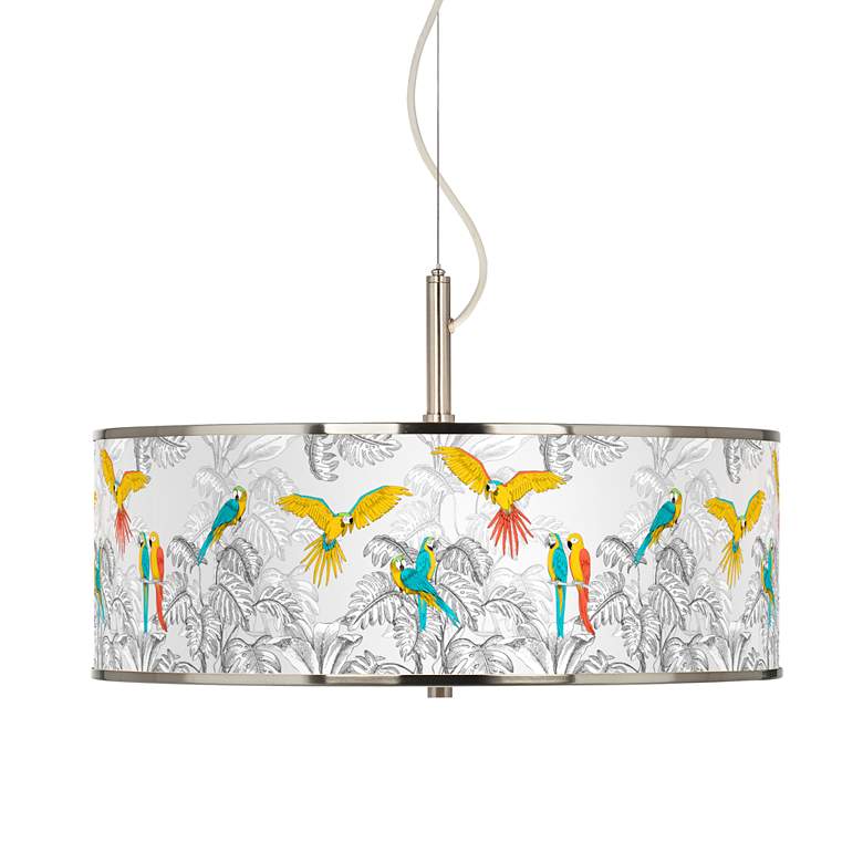 Image 1 Macaw Jungle Giclee Glow 20" Wide Pendant Light