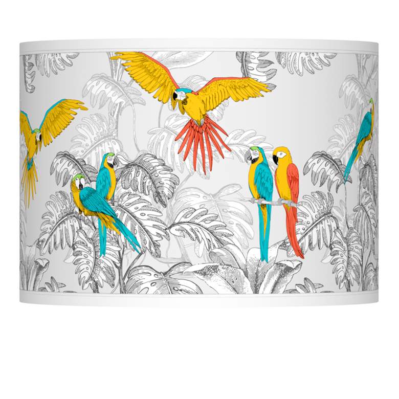 Image 1 Macaw Jungle Giclee Lamp Shade 13.5x13.5x10 (Spider)