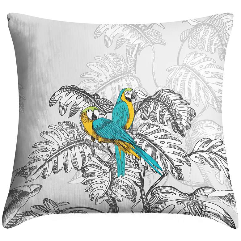Image 1 Macaw Jungle II 18 inch Square Throw Pillow