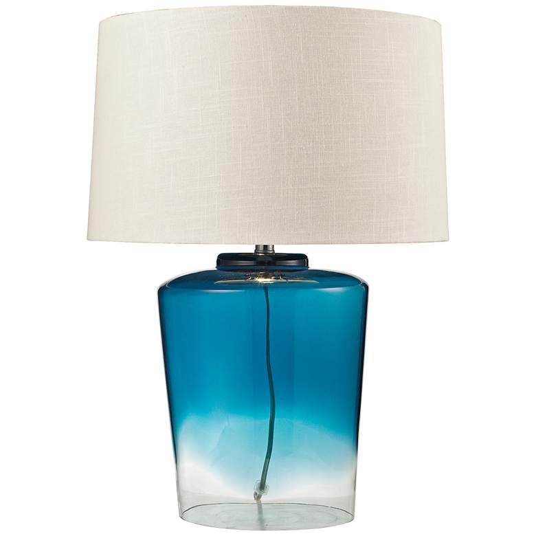 Image 1 Macaw Well Boutique Blue Fade Glass Table Lamp