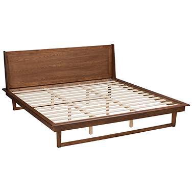 Macayle Ash Walnut Wood King Size Platform Bed