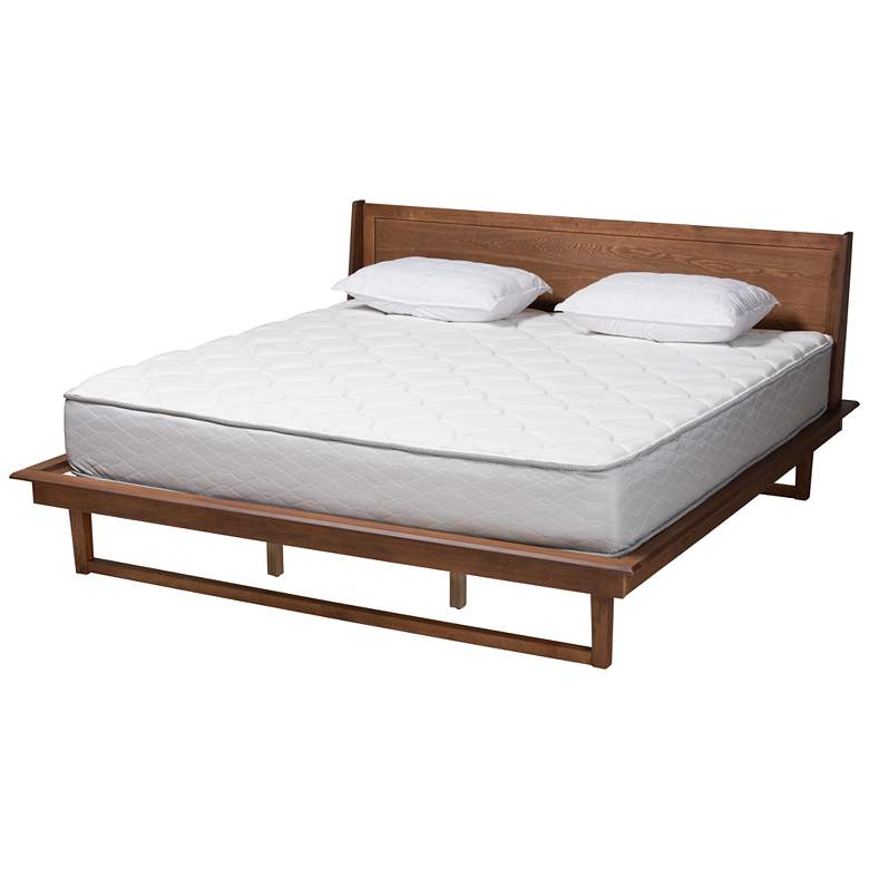 Image 6 Macayle Ash Walnut Wood Queen Size Platform Bed more views