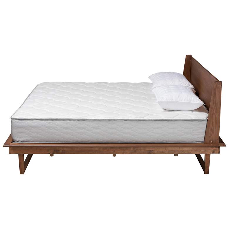 Image 7 Macayle Ash Walnut Wood Queen Size Platform Bed more views