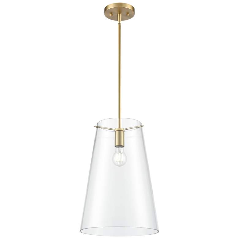 Image 1 Maccan 11.75" Wide 1-Light Pendant in Vintage Brass