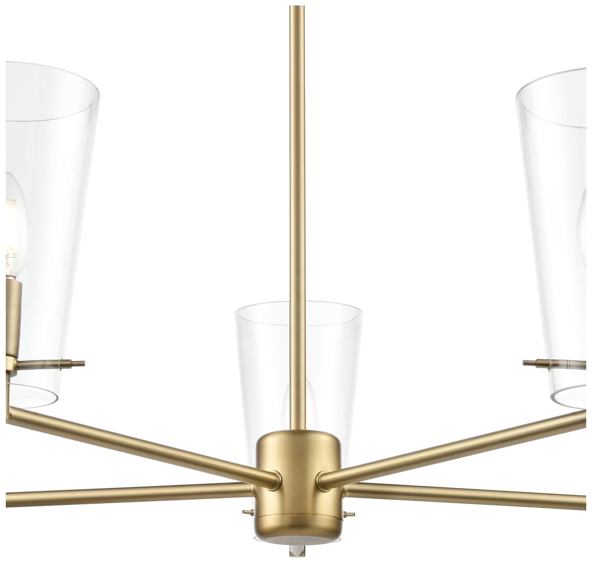 Thumbnail3 of Maccan 31" Wide Vintage Brass 5-Light Chandelier more views