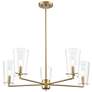 1_Maccan 31" Wide 5-Light Chandelier in Vintage Brass