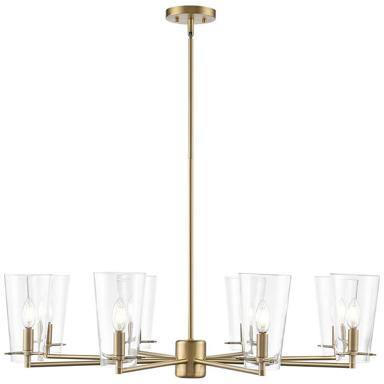 Image 2 Maccan 38.75" Wide 8-Light Chandelier in Vintage Brass more views