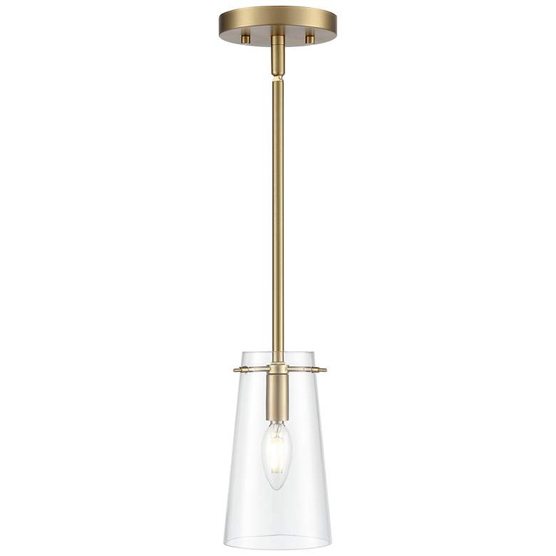 Image 2 Maccan 5" Wide 1-Light Pendant in Vintage Brass more views