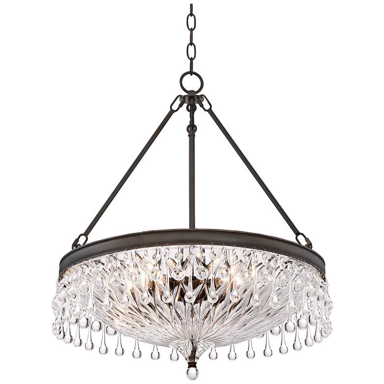 Macey 20 1/4&quot; Wide Traditional Bronze Finish Crystal Chandelier