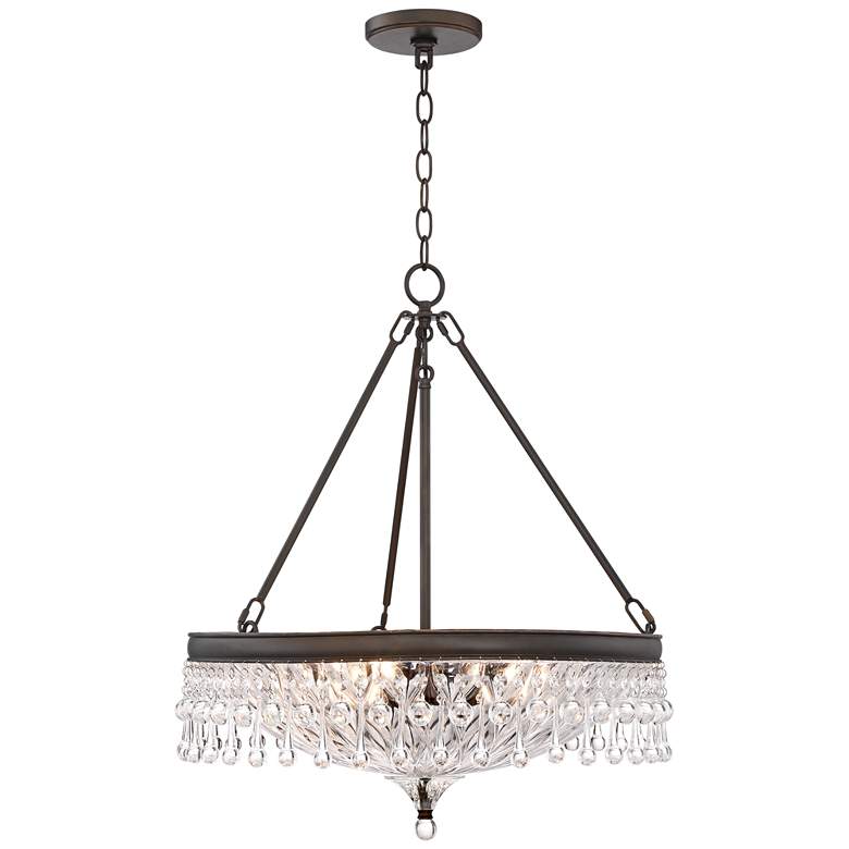 Image 5 Macey 20 1/4 inch Wide Traditional Bronze Finish Crystal Chandelier more views