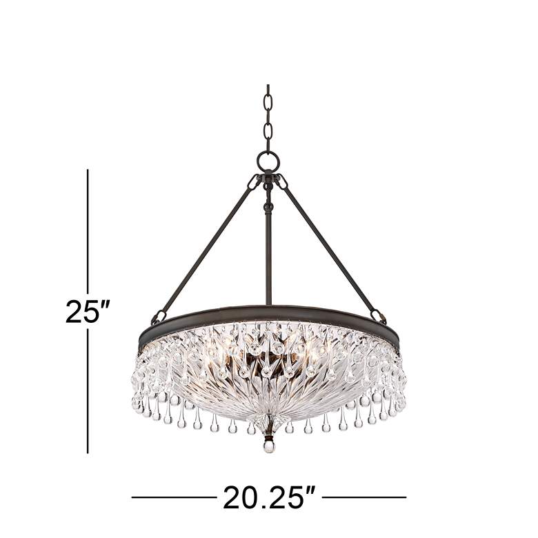 Macey 20 1/4&quot; Wide Traditional Bronze Finish Crystal Chandelier more views