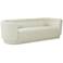 Macie 92 1/2" Wide Cream Linen Channel Tufted Sofa