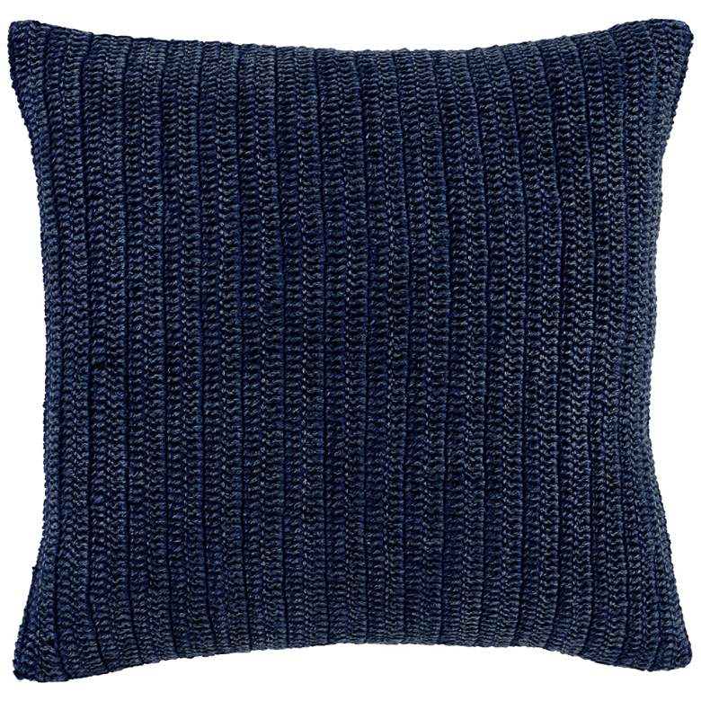 Image 1 Macie Indigo Hand-Knitted 22 inch Square Decorative Pillow