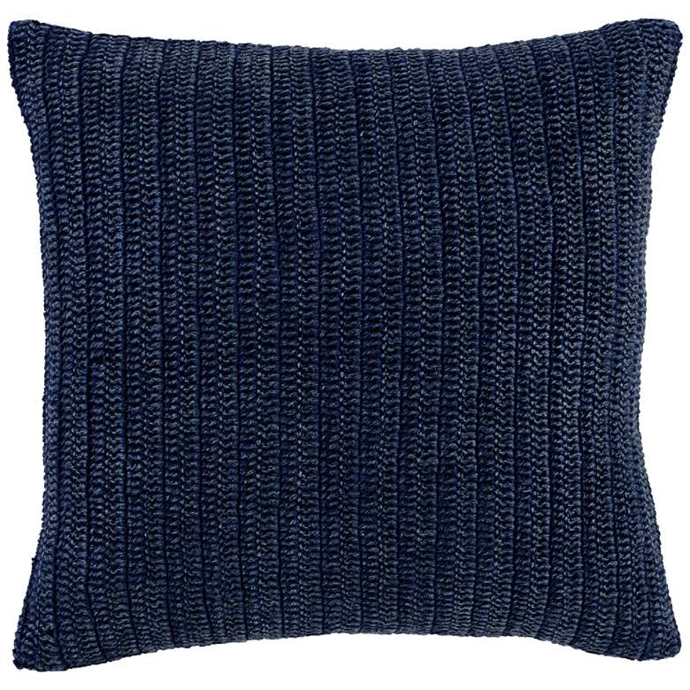 Image 1 Macie Indigo Hand-Knitted 22" Square Decorative Pillow