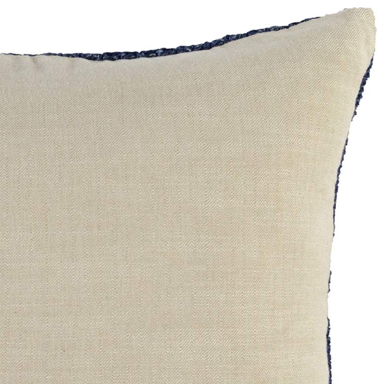Image 2 Macie Indigo Hand-Knitted 22" Square Decorative Pillow more views