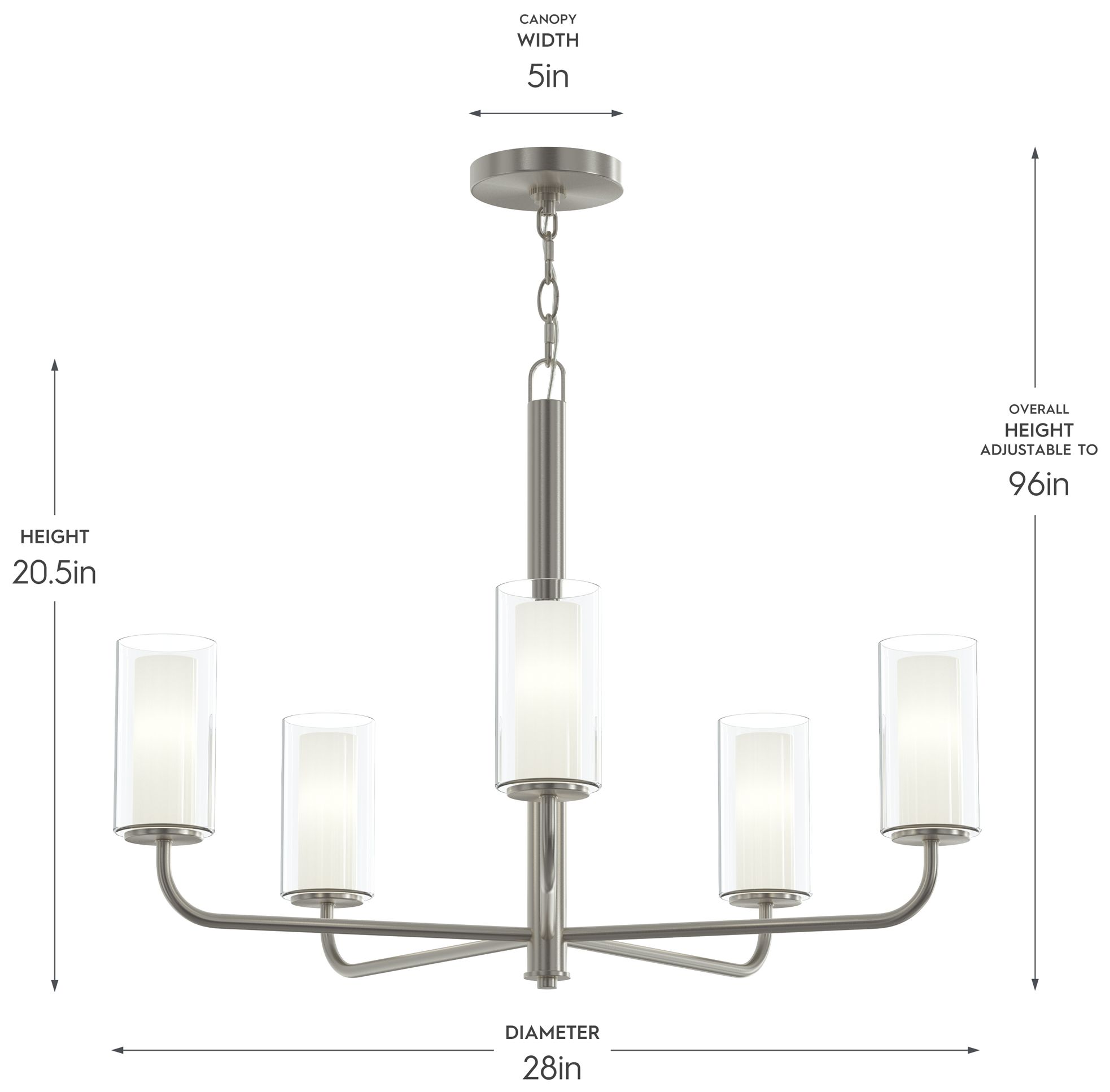 Image 6 Mack Five-Light Chandelier with Layered Glass Shades more views