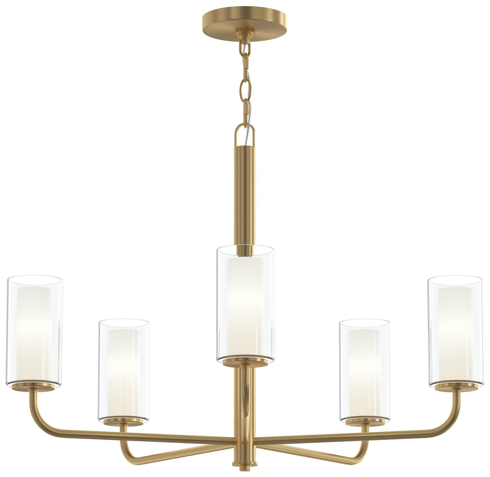 Mack Five-Light Chandelier with Layered Glass Shades