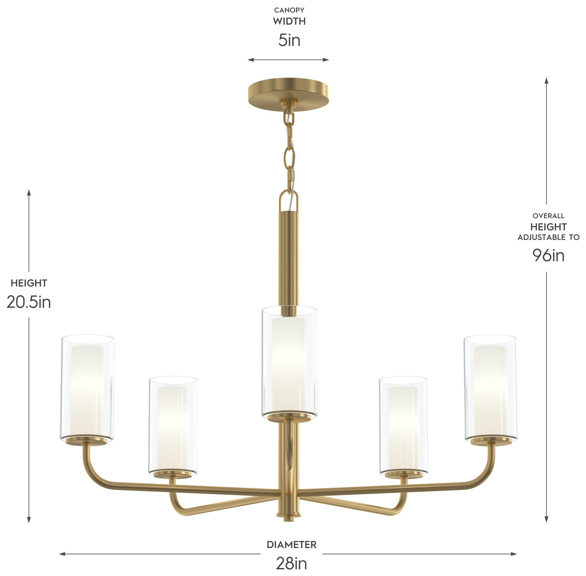 Image 6 Mack Five-Light Chandelier with Layered Glass Shades more views