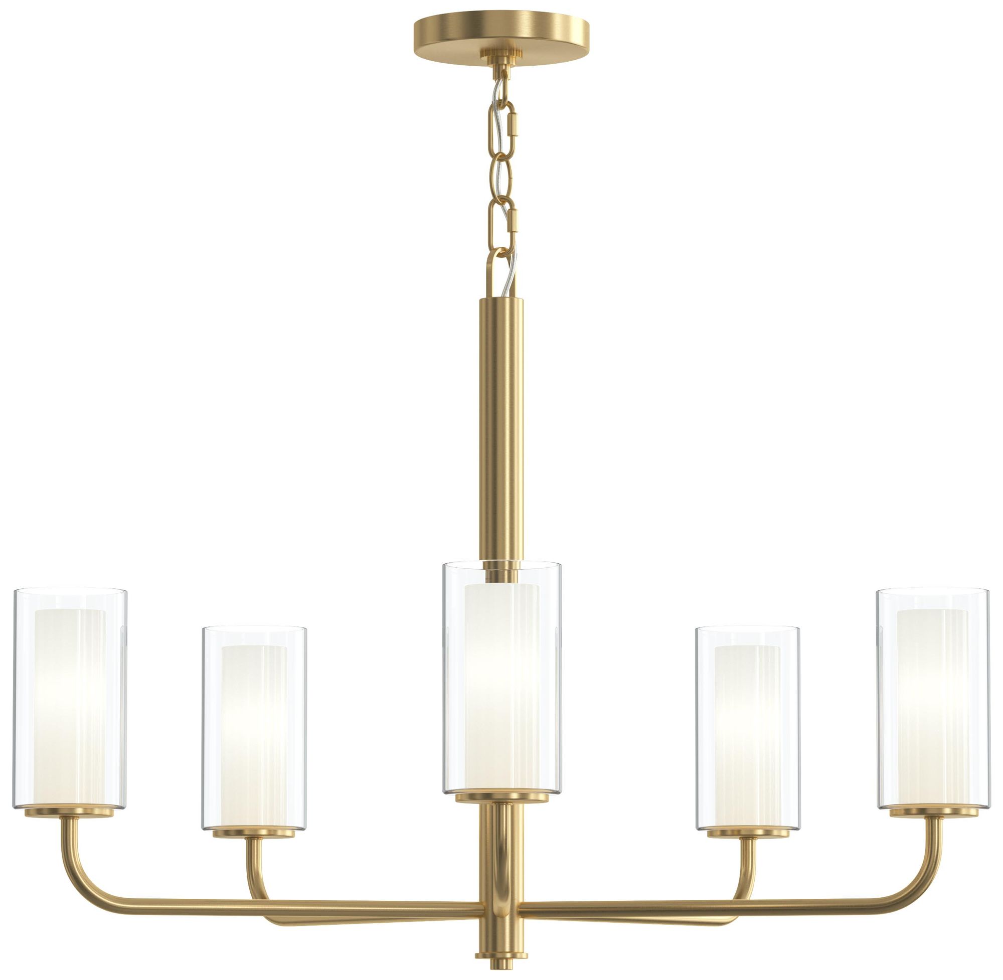 Mack Five-Light Chandelier with Layered Glass Shades