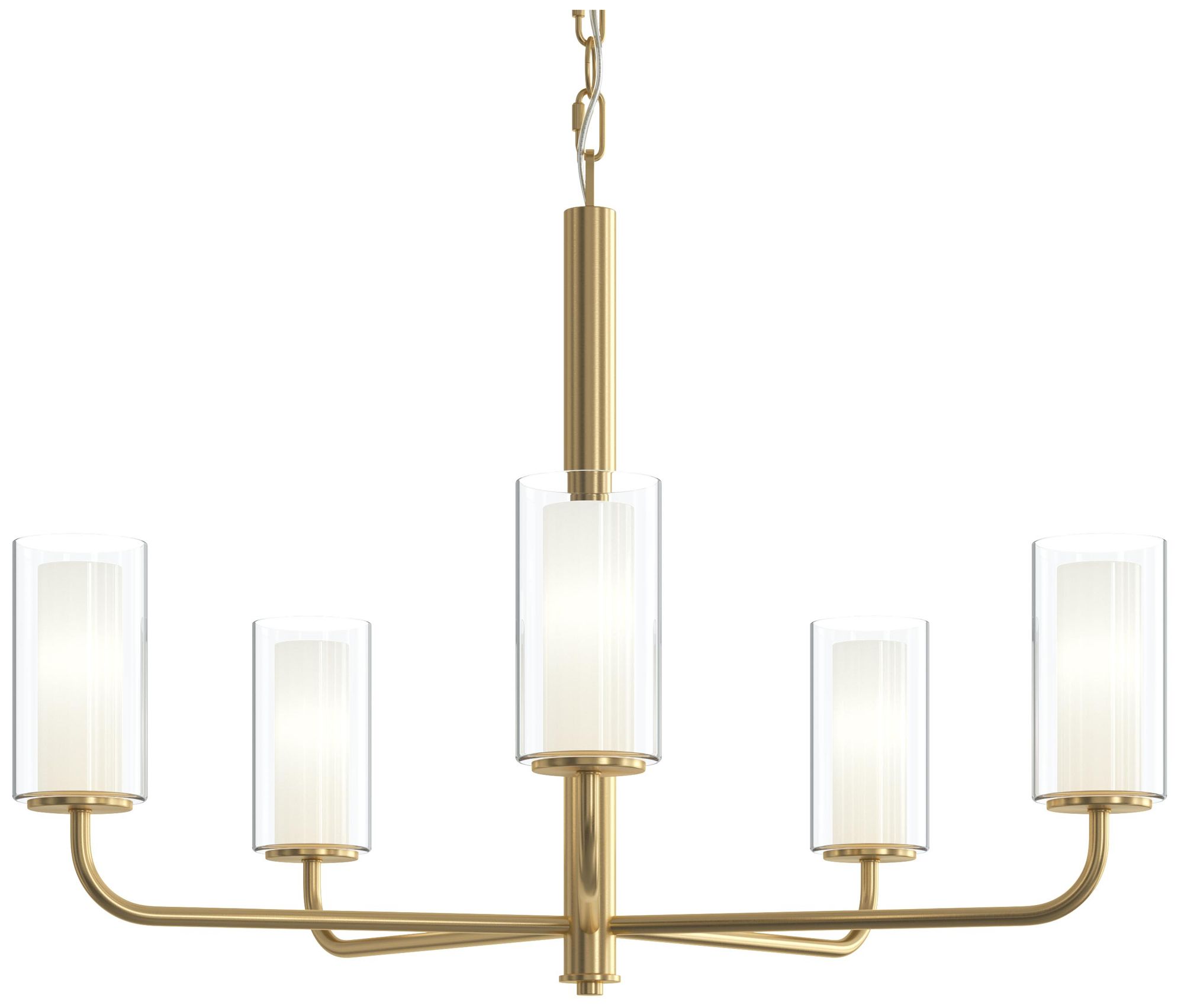Mack Five-Light Chandelier with Layered Glass Shades