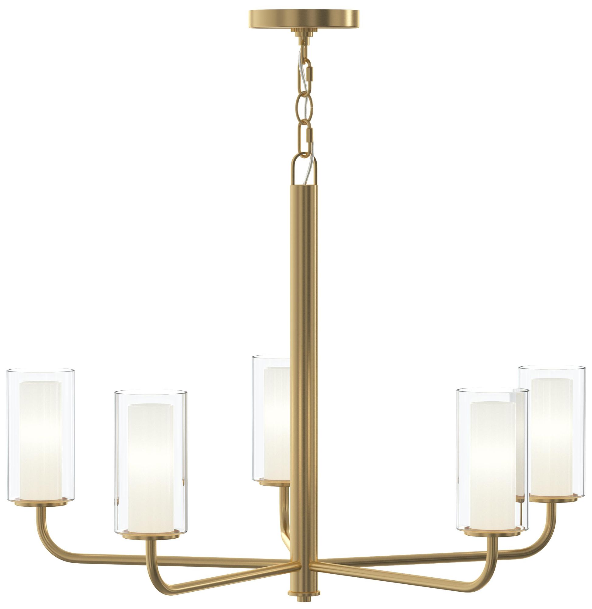 Mack Five-Light Chandelier with Layered Glass Shades