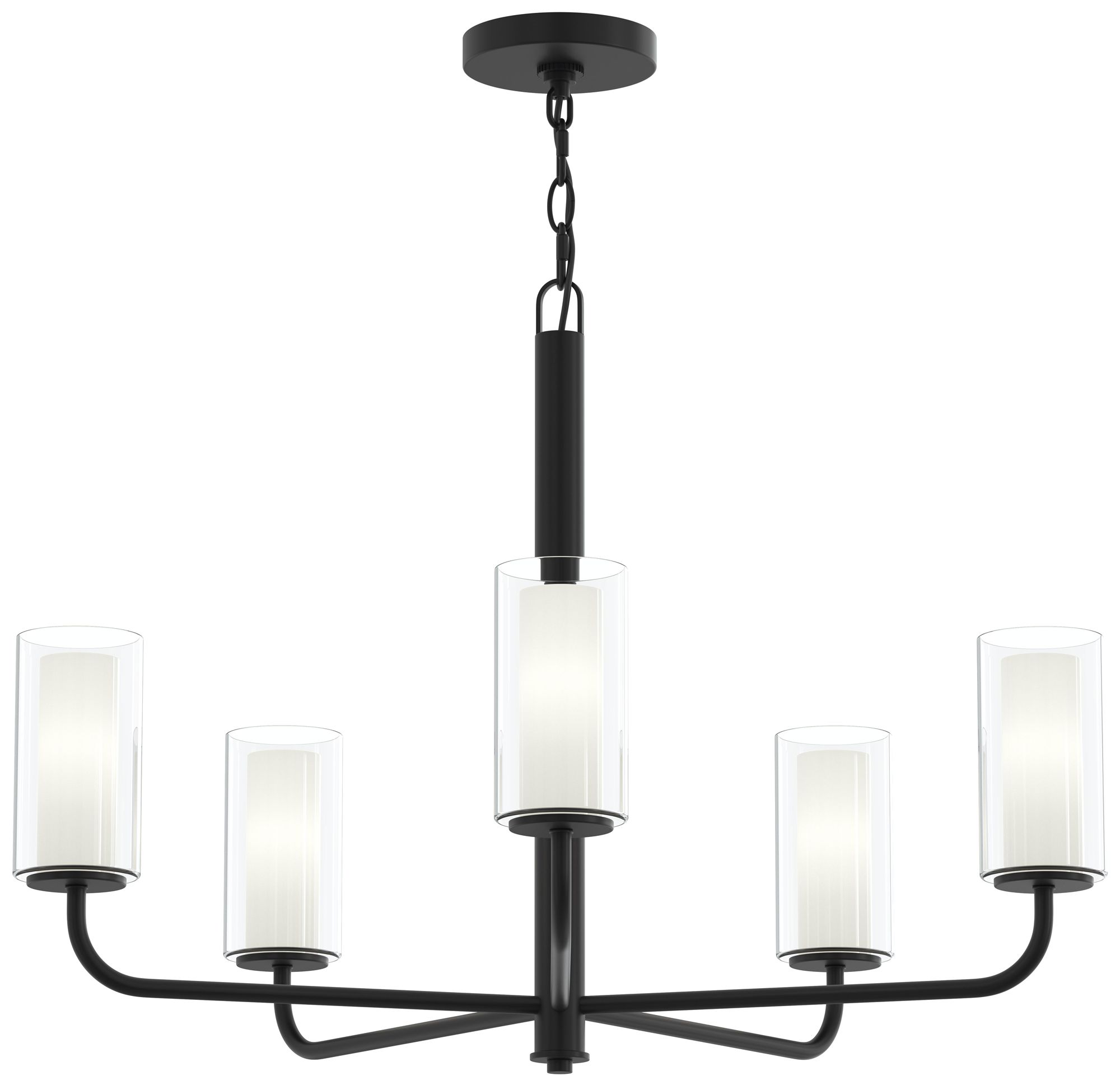 Image 2 Mack Five-Light Chandelier with Layered Glass Shades
