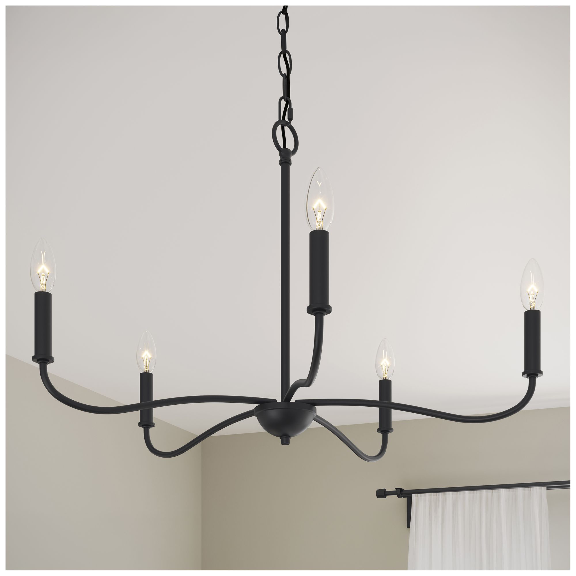 Mack Five-Light Chandelier with Layered Glass Shades
