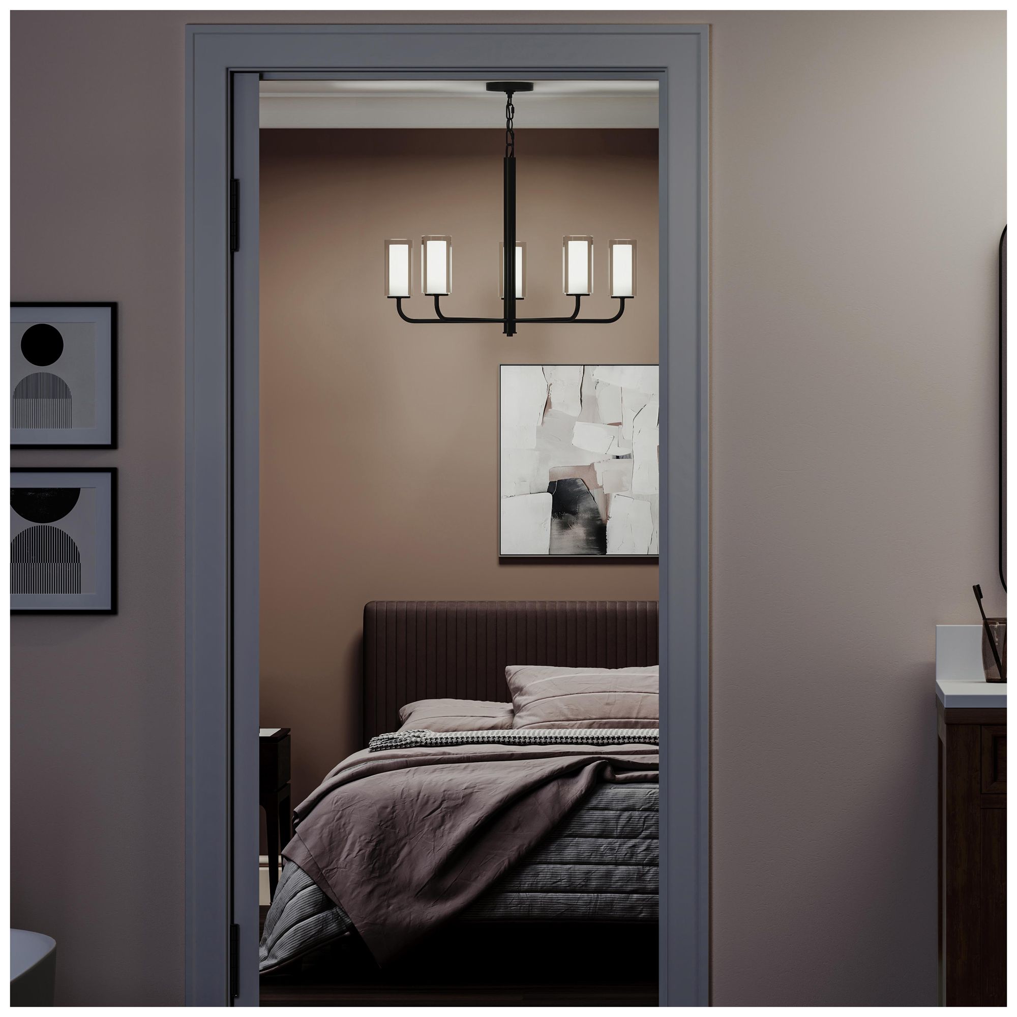 Image 5 Mack Five-Light Chandelier with Layered Glass Shades more views