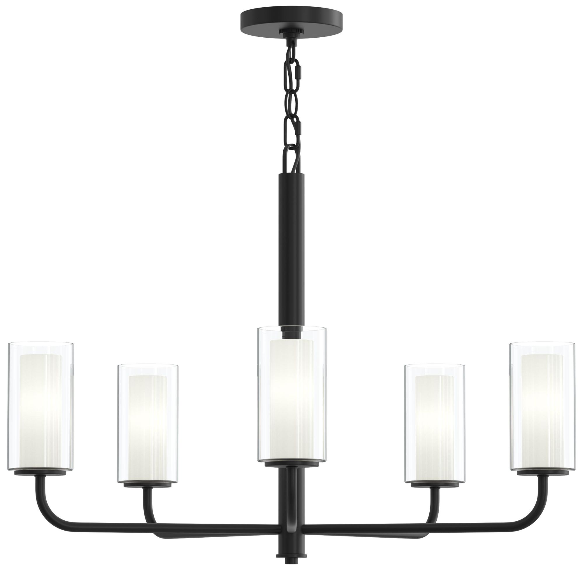 Mack Five-Light Chandelier with Layered Glass Shades