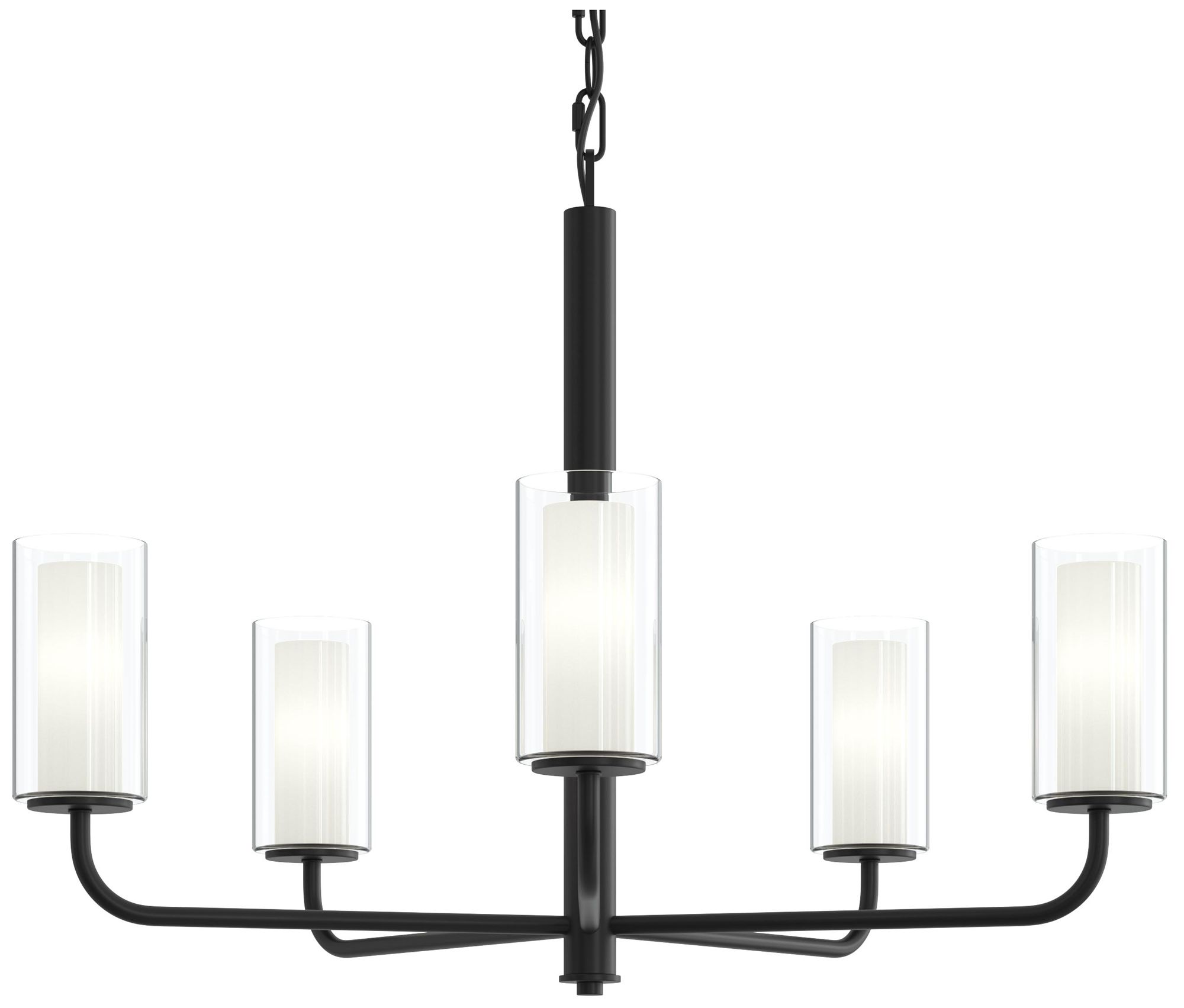 Mack Five-Light Chandelier with Layered Glass Shades